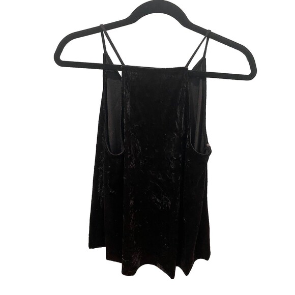 Mossimo Top Women Small Black Velvet Camisole Tank Grunge Punk Whimsigoth Goth - Picture 2 of 5